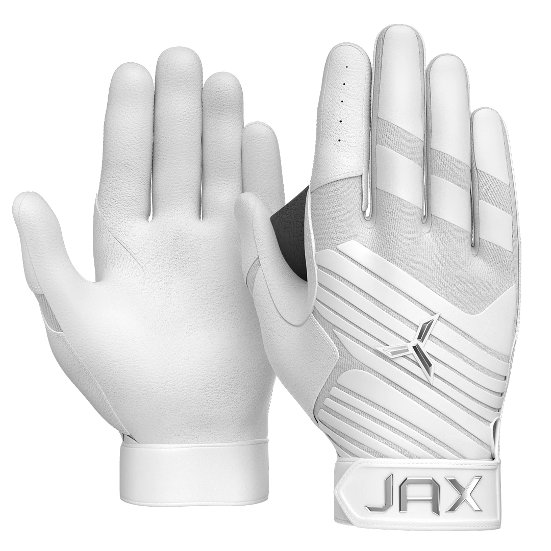 JAX Batting Gloves Pro Model Youth Batting Gloves (Arctic White)