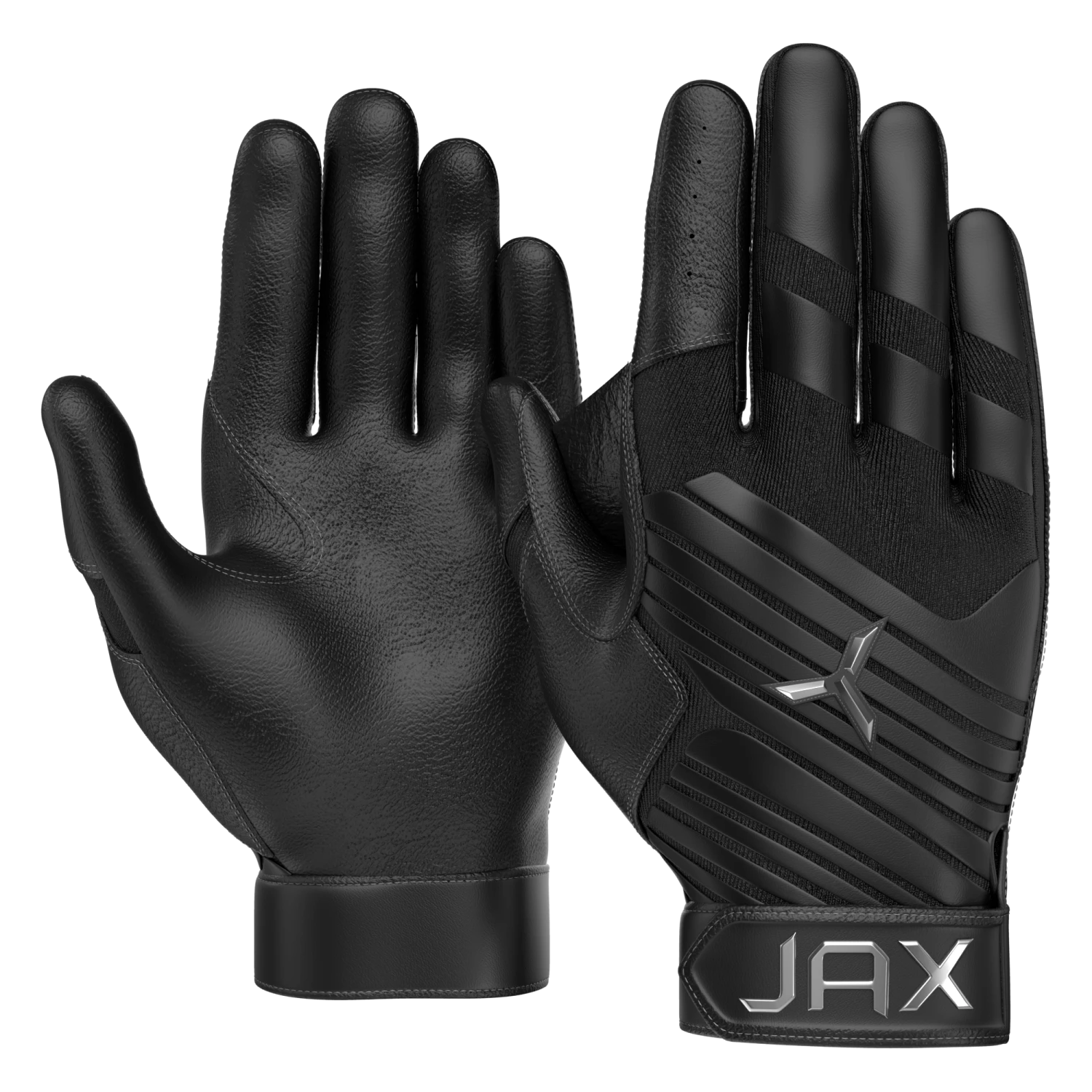 JAX Batting Gloves Pro Model Adult Batting Gloves (Midnight Black)