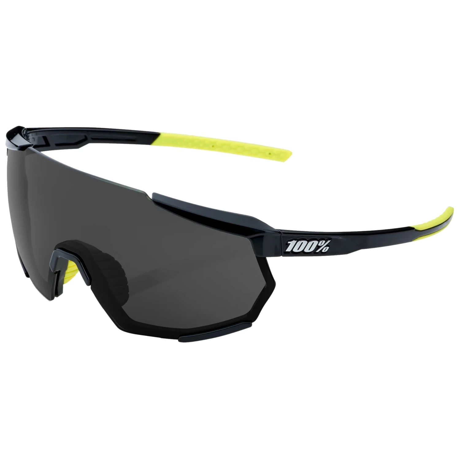 100% Racetrap 3.0 Sport And Cycling Sunglasses With HD Lenses (Gloss Black - Smoke Lens)