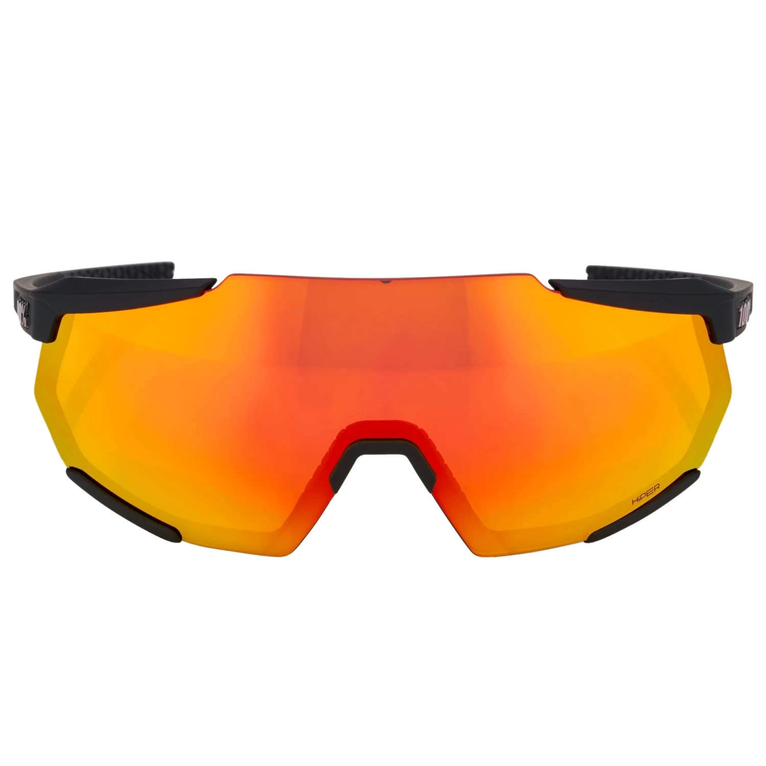 100% Racetrap 3.0 Sport And Cycling Sunglasses With HD Lenses (Soft Tact Black - Hiper Red Multilayer Mirror Lens) - Image 2