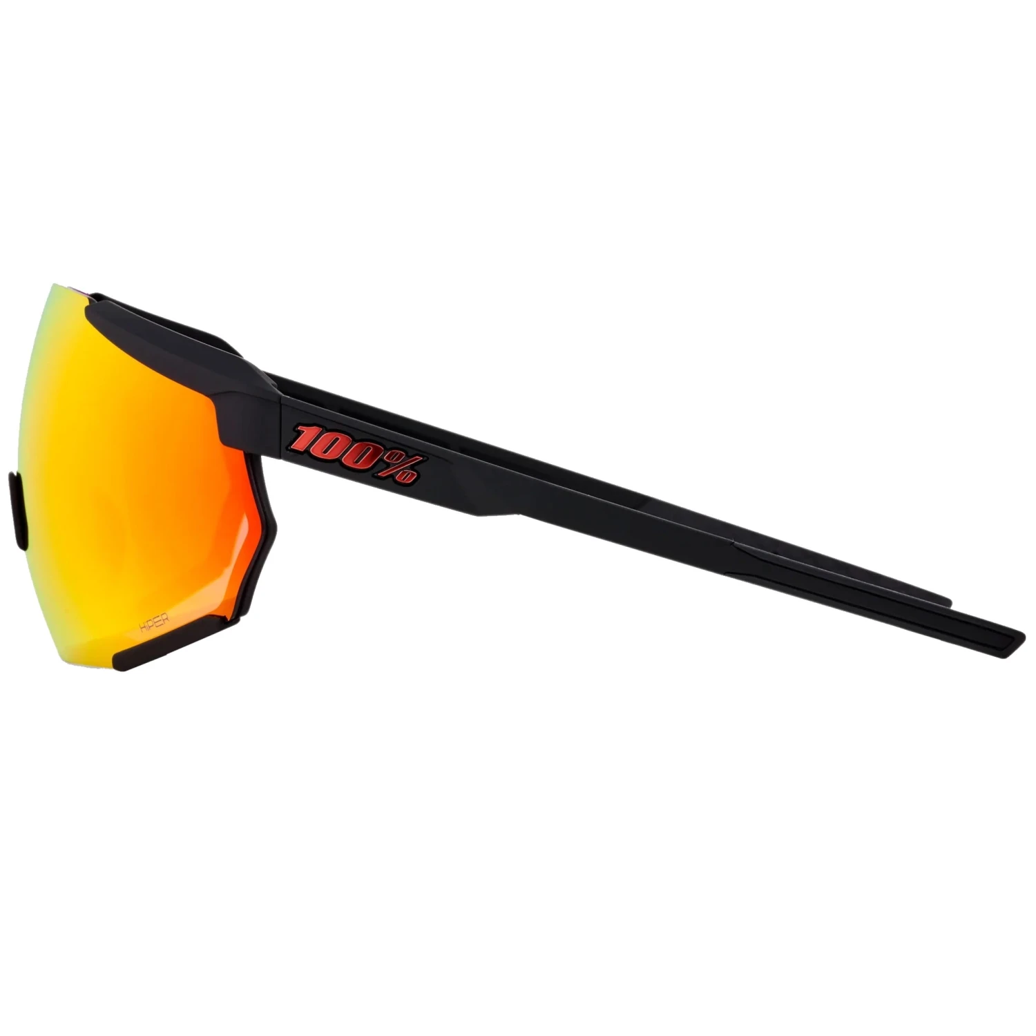 100% Racetrap 3.0 Sport And Cycling Sunglasses With HD Lenses (Soft Tact Black - Hiper Red Multilayer Mirror Lens) - Image 3