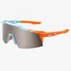 100% Speedcraft SL Performance Vented Baseball Sport Sunglasses (Soft Tact Two Tone-HiPER Silver Mirror Lens)