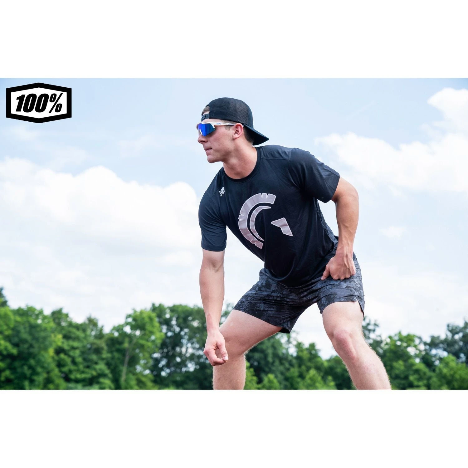 100% Speedcraft Sport Performance Baseball Sunglasses HD Interchangeable Lens (Soft Tact Oxyfire - Smoke Lens) - Image 6