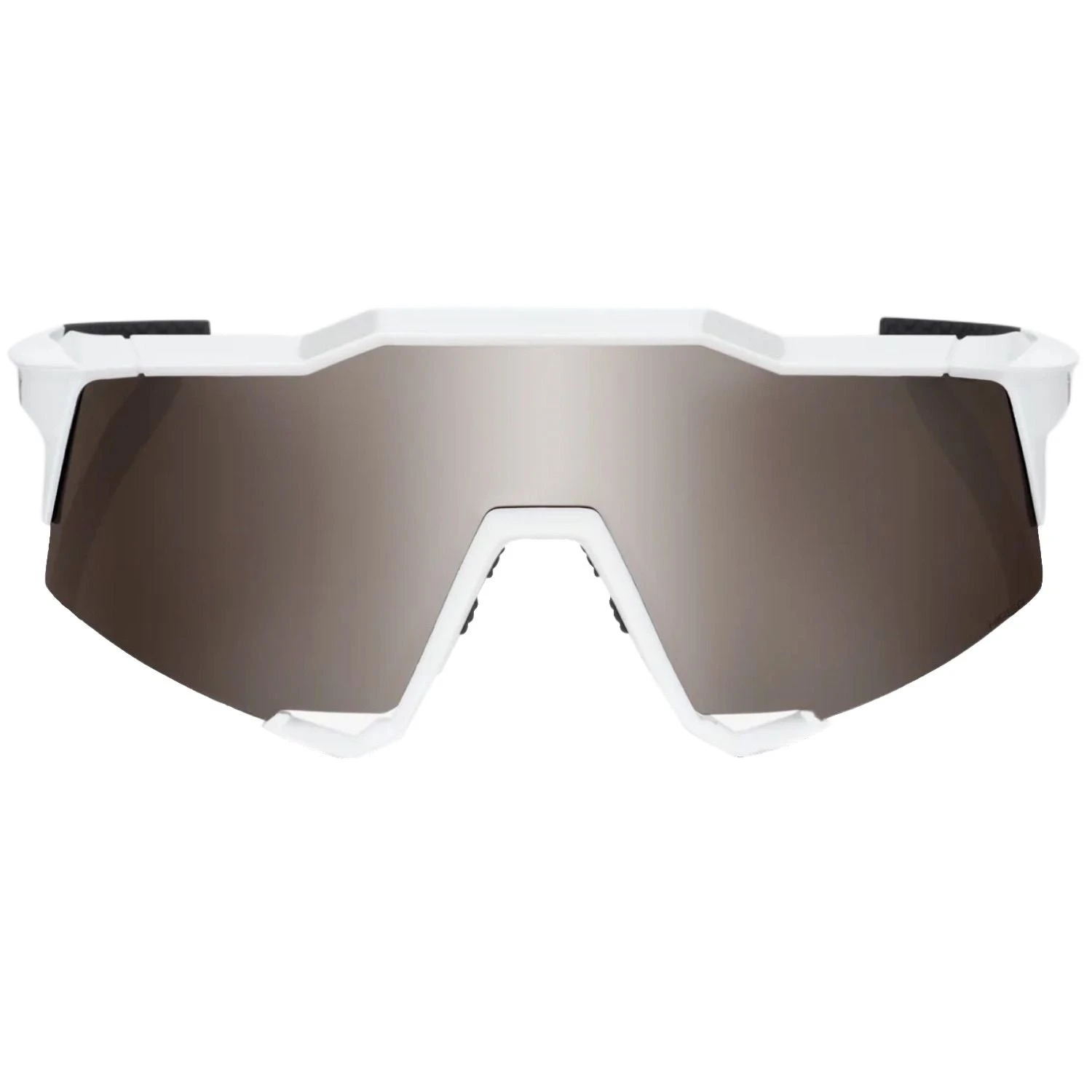 100% Speedcraft Sport Performance Baseball Sunglasses HD Interchangeable Lens (Matte White/Silver Mirror Lens) - Image 2