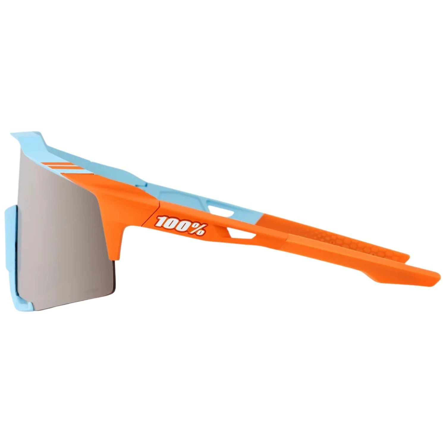 100% Speedcraft Sport Performance Baseball Sunglasses HD Interchangeable Lens (Two Tone - Silver Mirror Lens) - Image 3