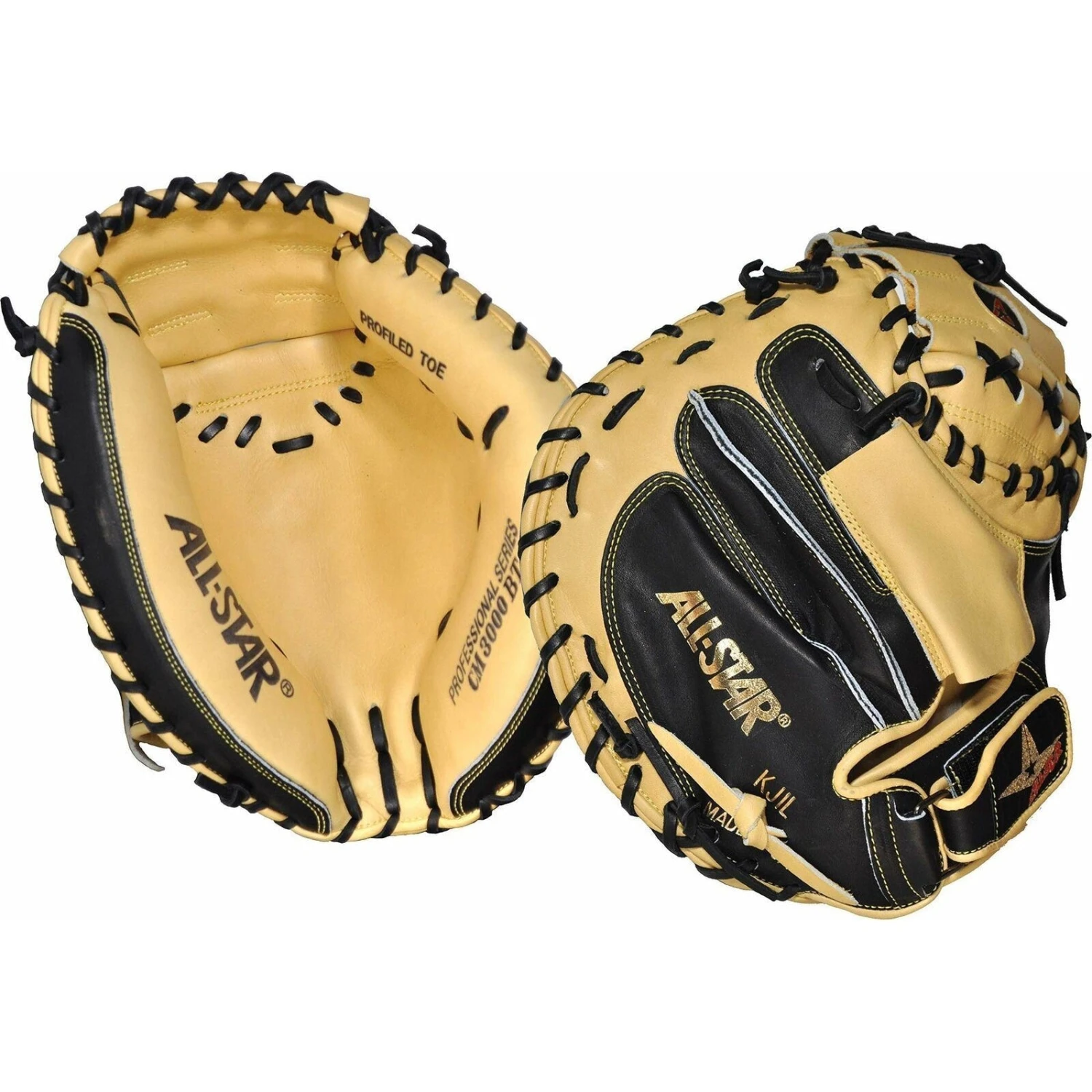 All-Star Pro-Elite Series 33.5" Baseball Catcher's Mitt, Right (Tan/Black)