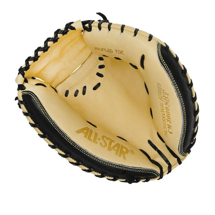 All-Star Pro-Elite Series 33.5" Baseball Catcher's Mitt, Right (Tan/Black) - Image 3