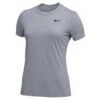 Nike Legend Veneer Women's Dri-Fit Crewneck Fitness T-Shirt Tee (Wolf Grey/Black)