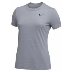 Nike Legend Veneer Women's Dri-Fit Crewneck Fitness T-Shirt Tee (Wolf Grey/Black)