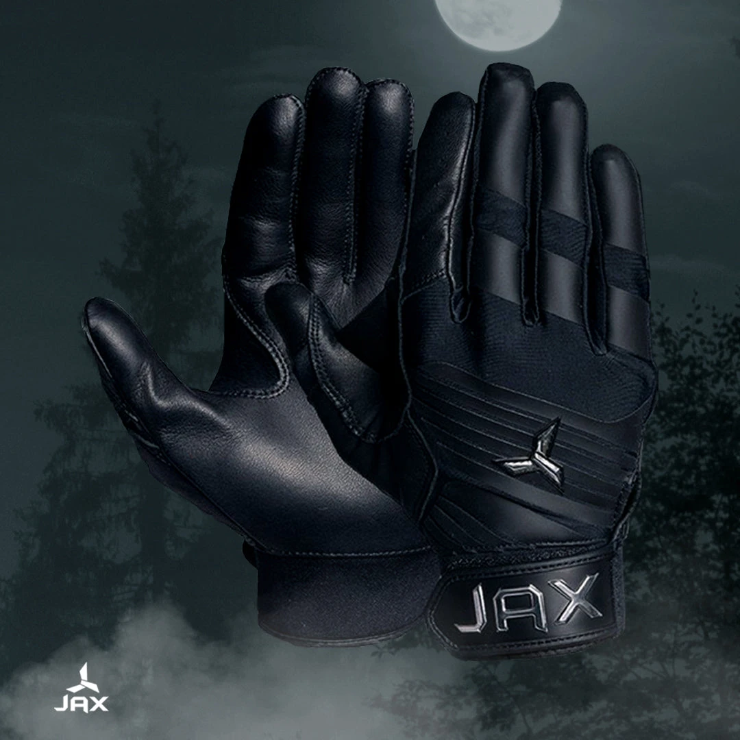 JAX Batting Gloves Pro Model Adult Batting Gloves (Midnight Black) - Image 3