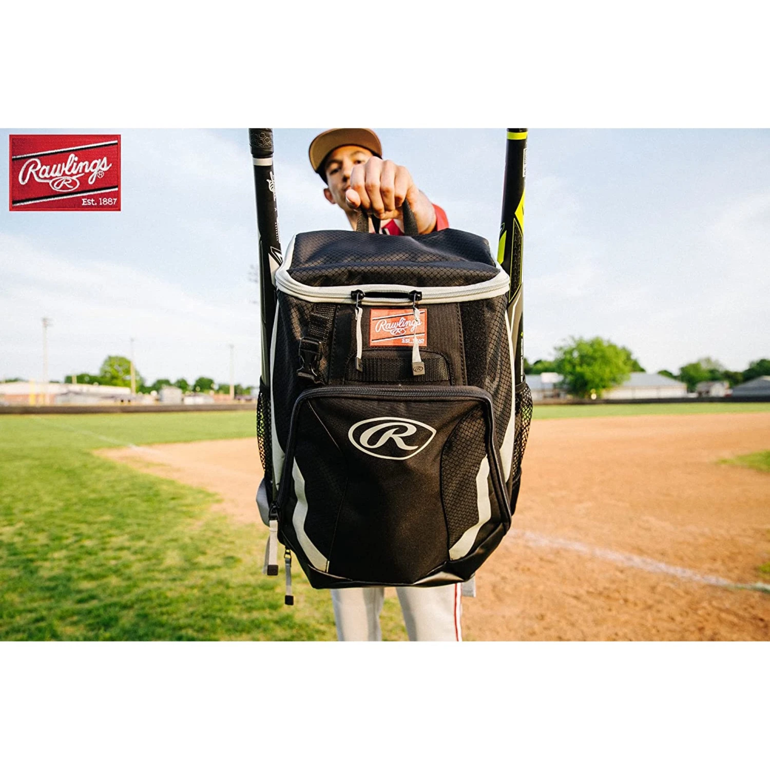 Rawlings R500 Baseball Batting Bat Pack Bag (Navy) - Image 6