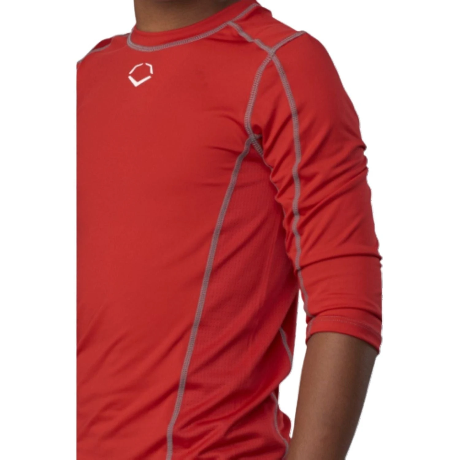 EvoShield Pro Team Baseball Youth Boy's Mid Sleeve Workout Tee Shirt (Scarlet) - Image 7