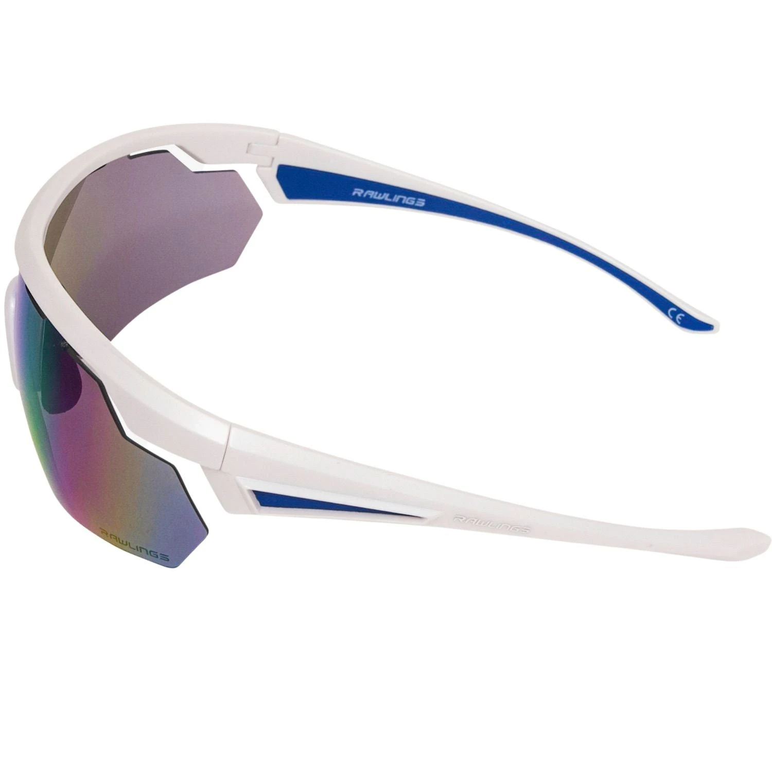 Rawlings Adult Sport Baseball Sunglasses Lightweight Stylish 100% UV Poly Lens (White/Blue) - Image 2