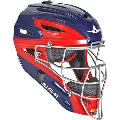 ALL-STAR SYSTEM 7 AXIS INTERMEDIATE NOCSAE APPROVED CATCHER'S KIT (Navy/Scarlet) - Image 4