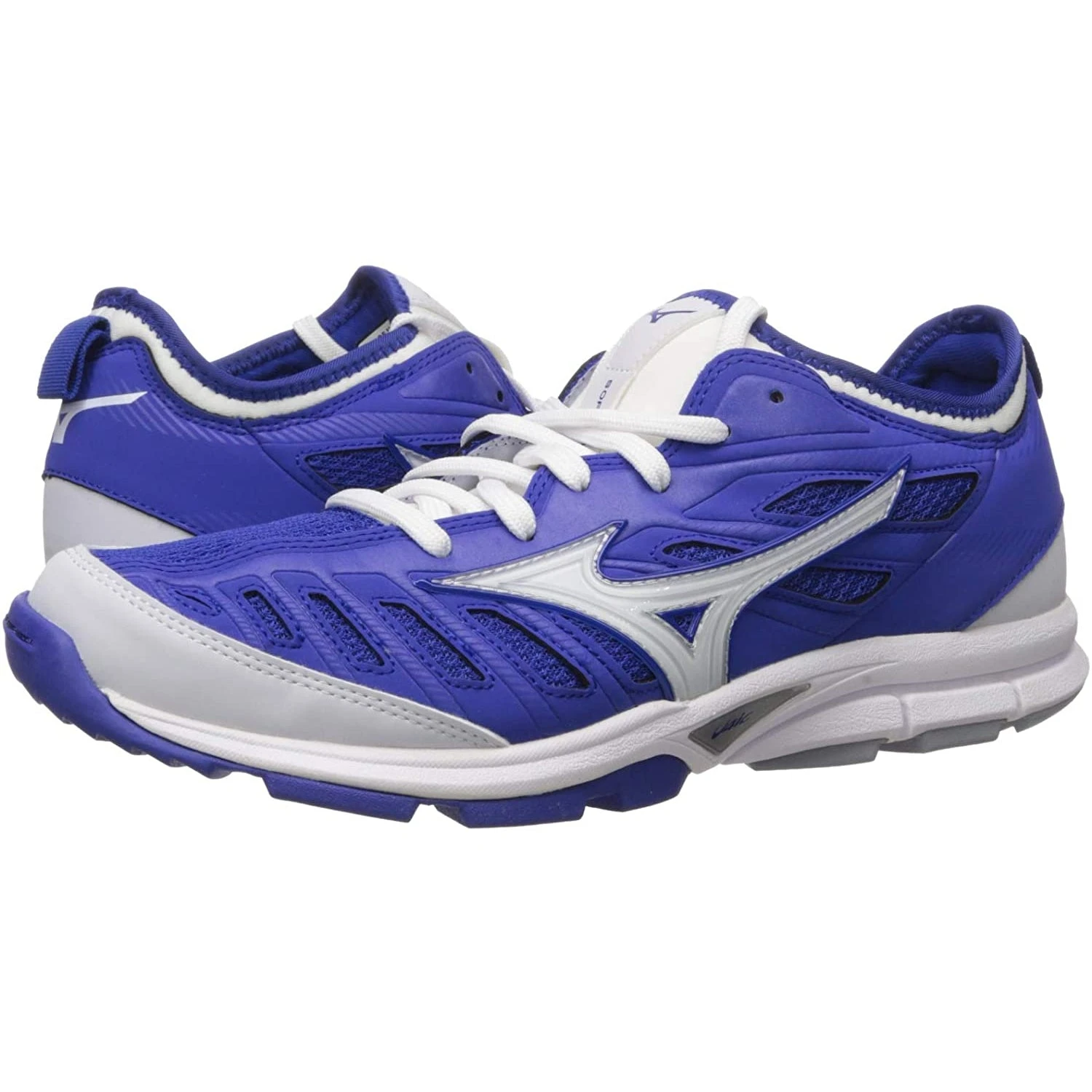 Mizuno Players Trainer 2 Women's Fastpitch Softball Turf Shoe (Royal/White) - Image 7