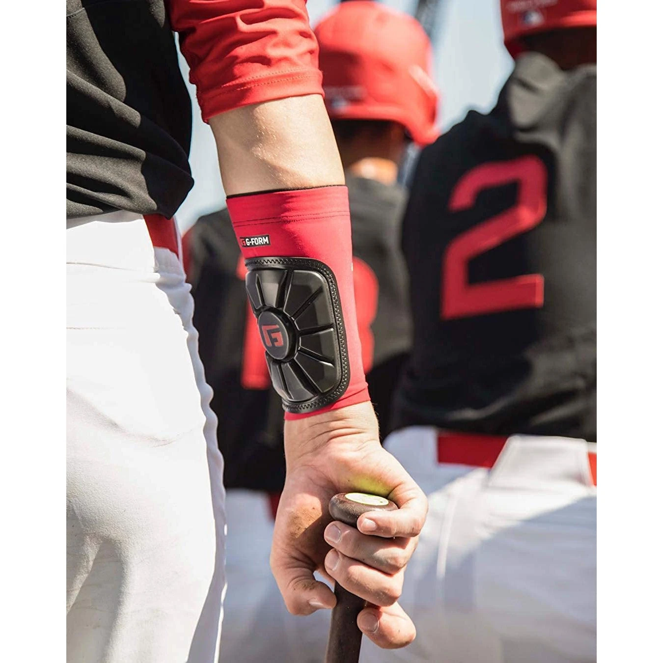 G-Form Pro Adult Baseball Wrist Guard (Red/Black) - Image 2