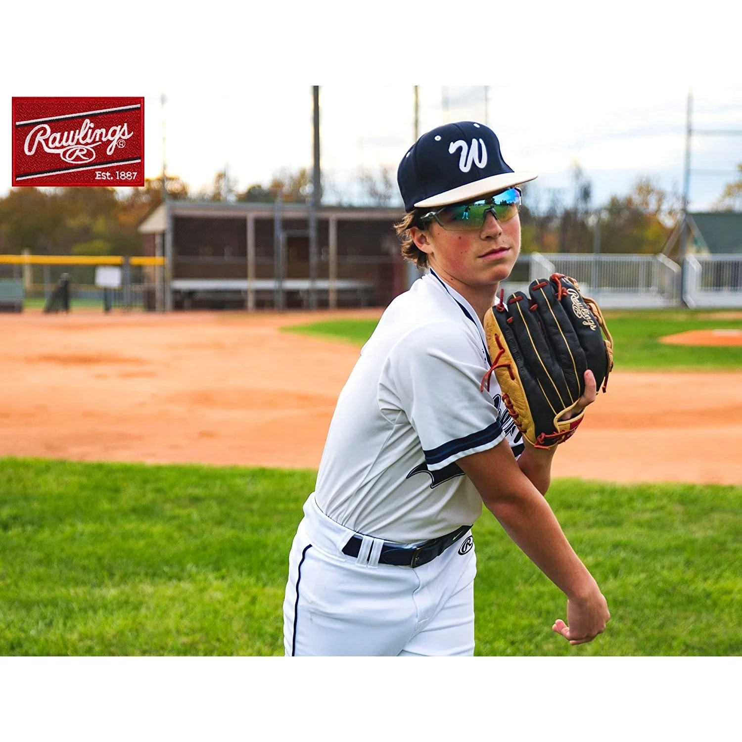 Rawlings 1801 Men's Adult Shield Baseball Sunglasses (Gunmetal/Smoke) - Image 6