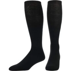 TCK Twin City ALLSPORT Baseball Softball Solid Adult Sock (Black)