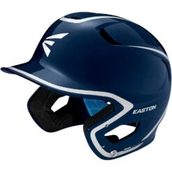 Easton Z5 2.0 Senior Batting Helmet Gloss Two-Tone Series Jaw Guard Compatible, Senior (Navy/Gray)