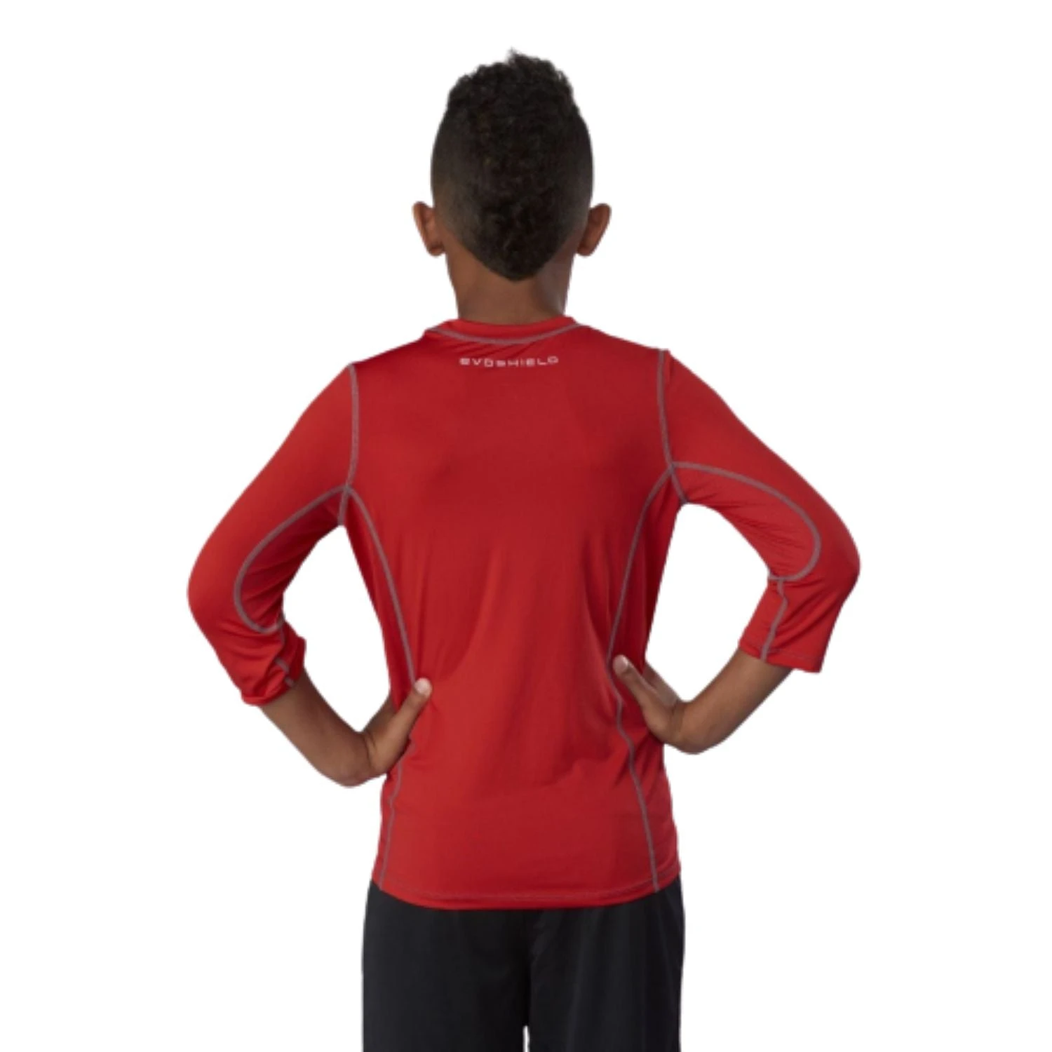 EvoShield Pro Team Baseball Youth Boy's Mid Sleeve Workout Tee Shirt (Scarlet) - Image 4