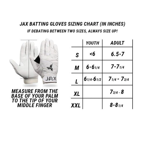 JAX Batting Gloves Pro Model Youth Batting Gloves (Arctic White) - Image 7