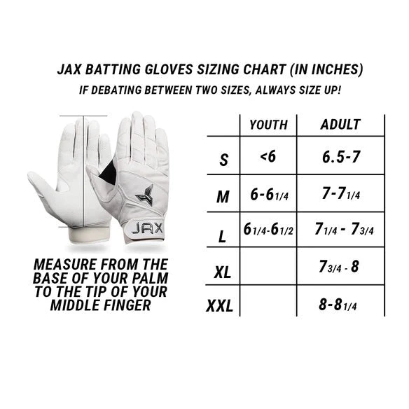 JAX Batting Gloves Pro Model Adult Batting Gloves (Midnight Black) - Image 5