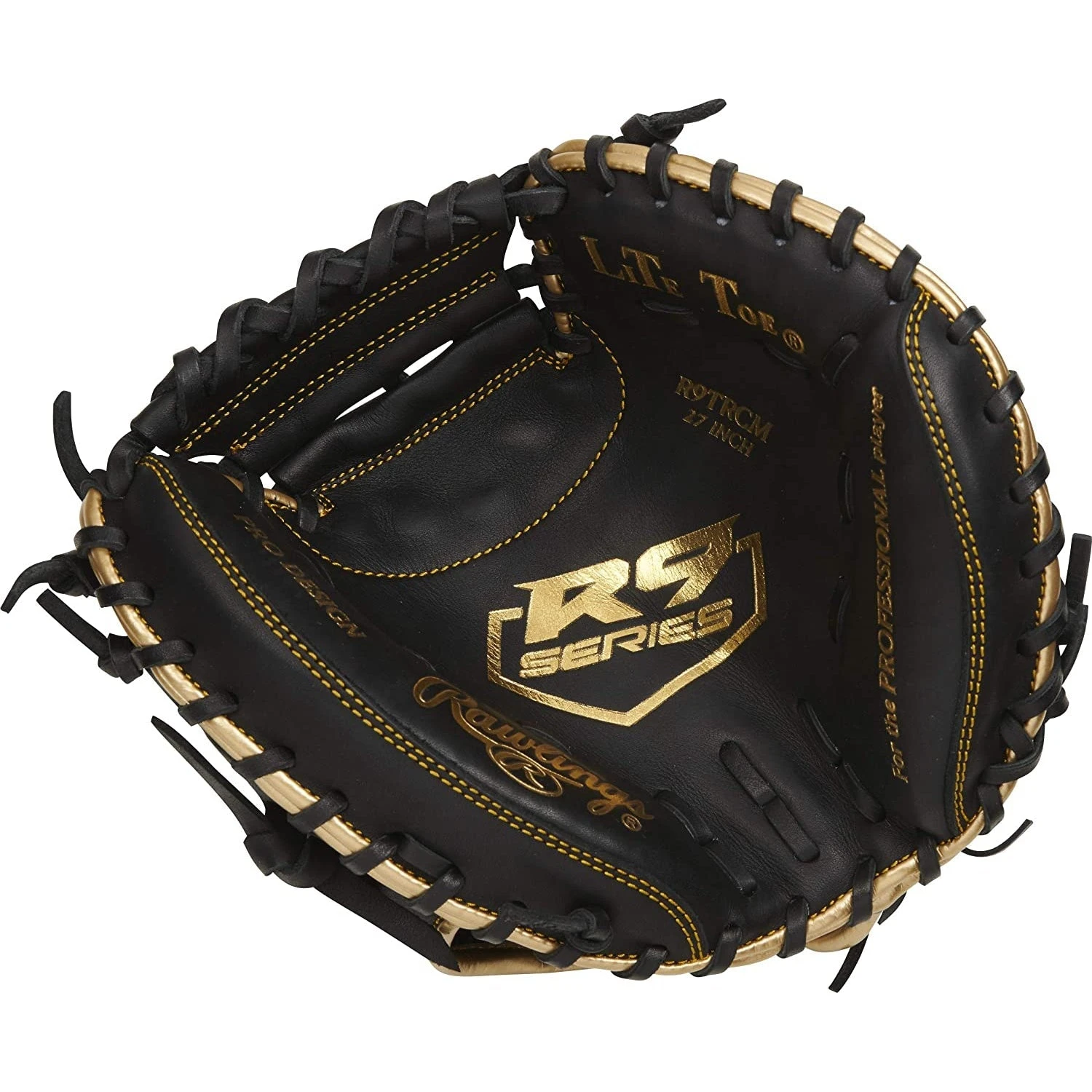 Rawlings R9 Series Training 1-Piece Solid Web Catchers Mitt 27" RHT Black - Image 4