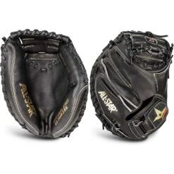 All-Star Pro Elite Professional Catching Baseball Mitt 33.5" RHT (Black)