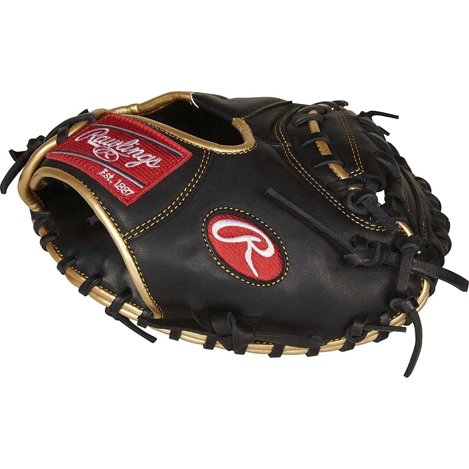 Rawlings R9 Series Training 1-Piece Solid Web Catchers Mitt 27" RHT Black - Image 3