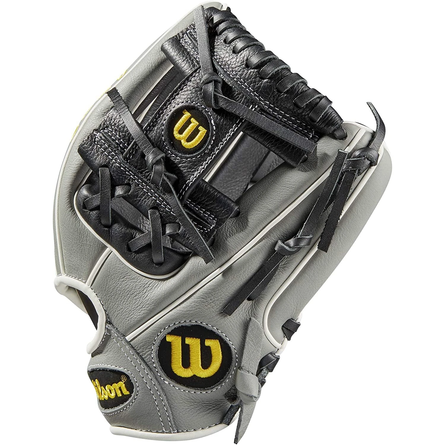 Wilson A500 11" H-Web Youth Infielders Glove, Grey/Black/White, Right Hand Throw - Image 4