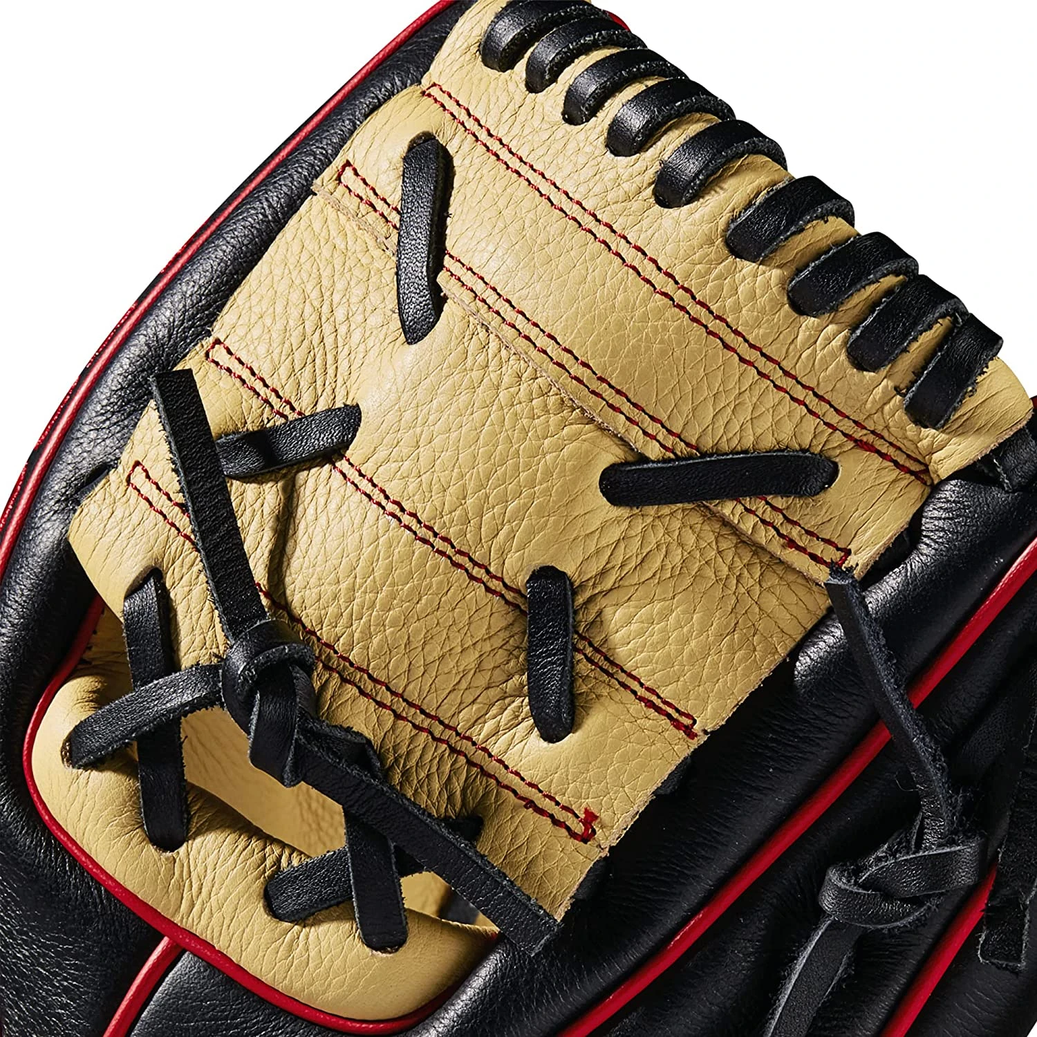Wilson A500 H-Web 10.5" Youth Infielders Glove, Black/Blonde/Red, Right-Hand Throw - Image 6