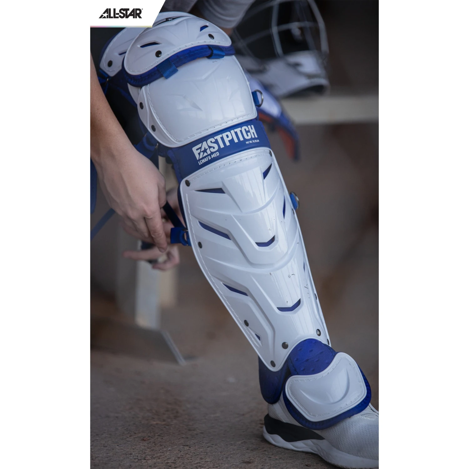 All-Star AFx Series Fastpitch Softball Catcher's Package (White/Royal) - Image 4