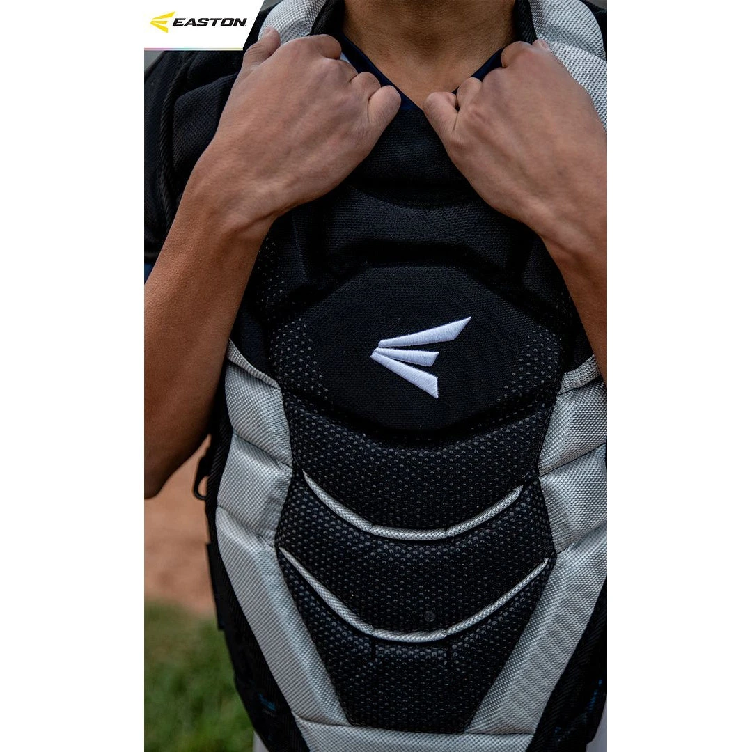 Easton Pro X Adult Baseball Catchers Chest Protector (Red/Silver) - Image 3