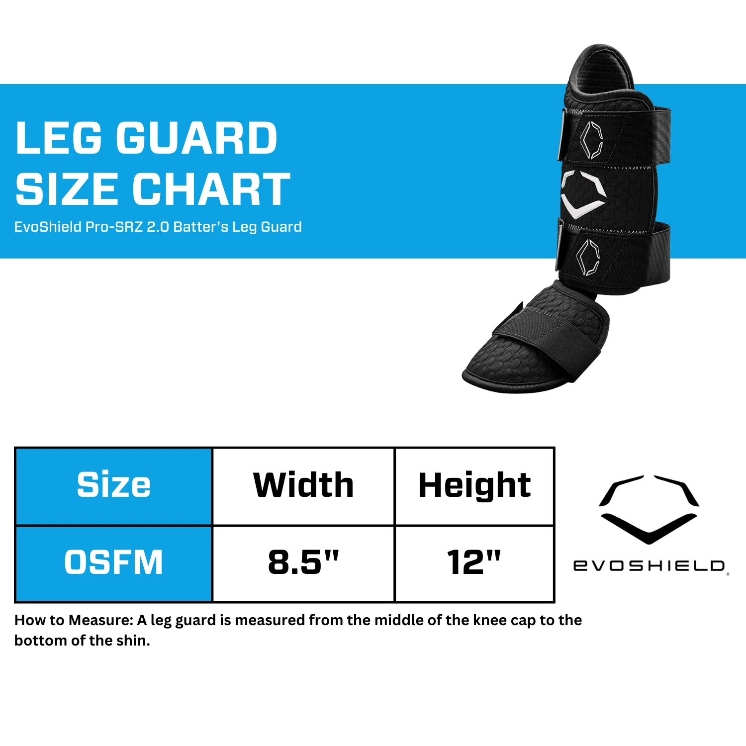Evoshield PRO-SRZ 2.0 Left Handed Batter's Baseball Softball Leg Guard, Black - Image 10
