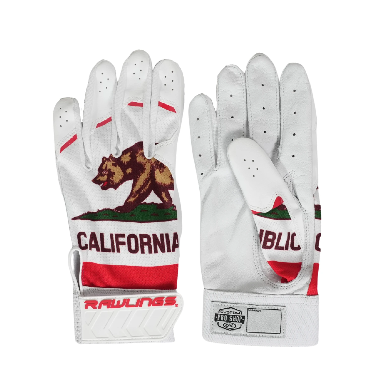 Rawlings X Guardian Baseball 5150 Limited Edition State Batting Gloves California Flag Youth & Adult - Image 3
