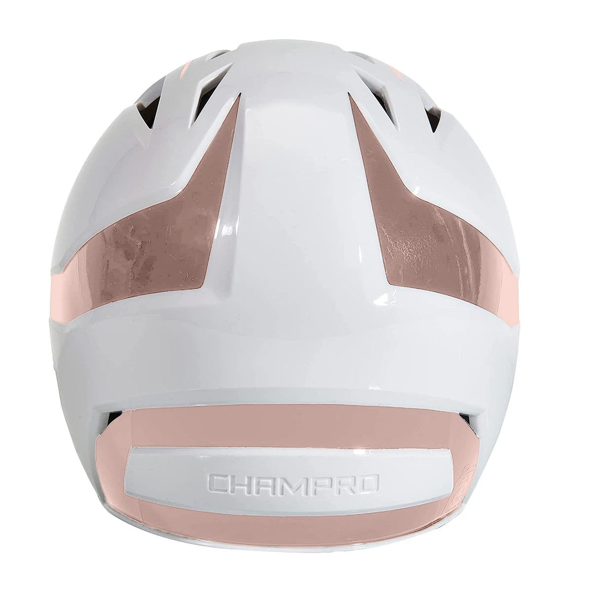 CHAMPRO HX Rise Pro Fastpitch Softball Batting Helmet With Facemask Two-Tone Glossy Finish (White/Rosegold) - Image 5
