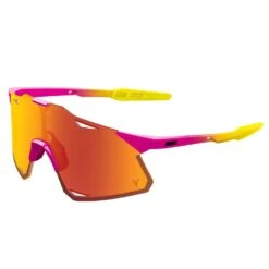 100% Hypercraft Frameless Lightweight Sport Performance Sunglasses (Pink/Yellow)
