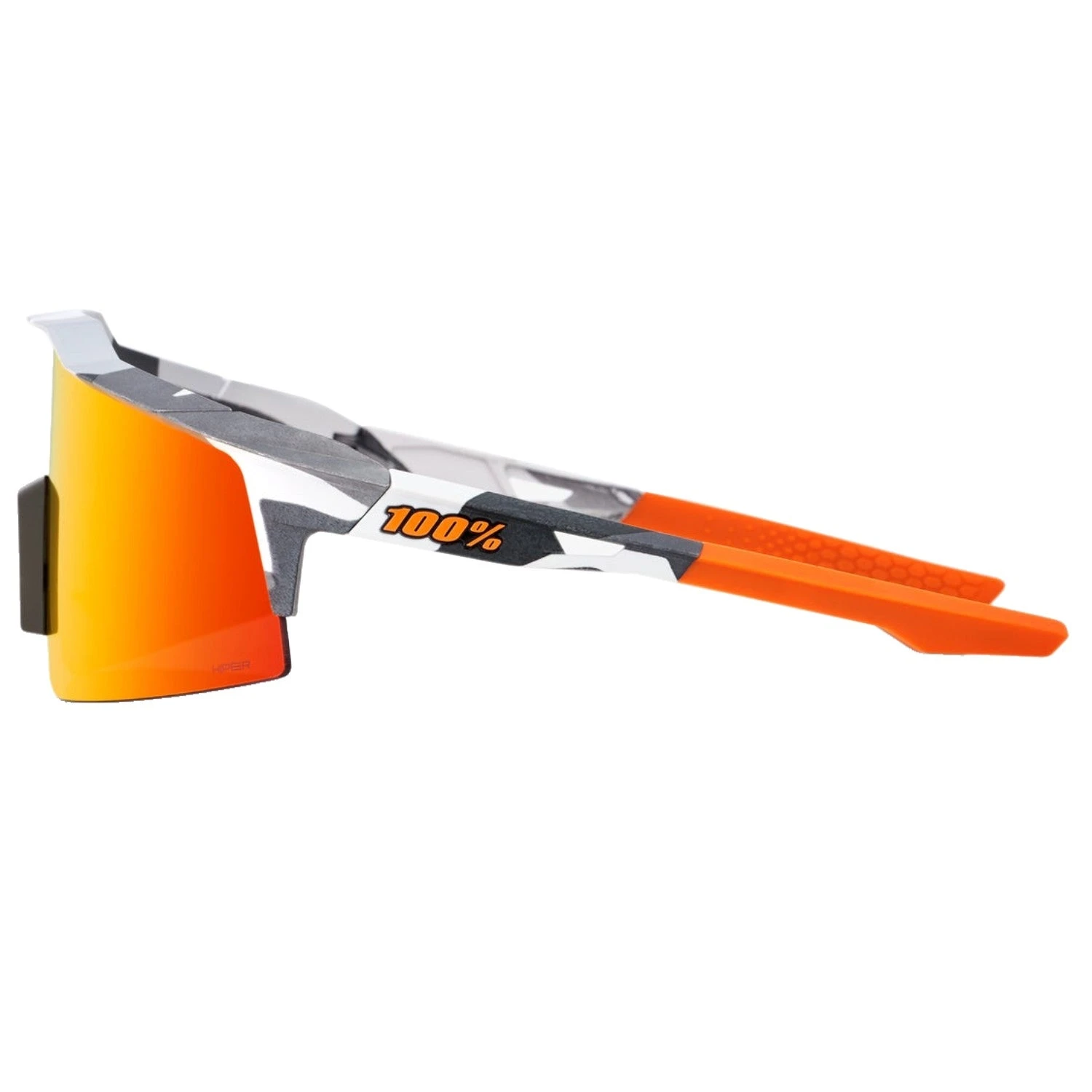 100% Speedcraft SL Performance Vented Baseball Sport Sunglasses (Soft Tact Grey Camo-HiPER Red Multilayer Mirror Lens) - Image 3