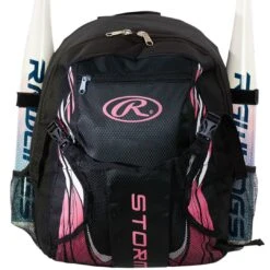 RAWLINGS Storm Girls Youth Softball Bat Bag (Black/Pink)