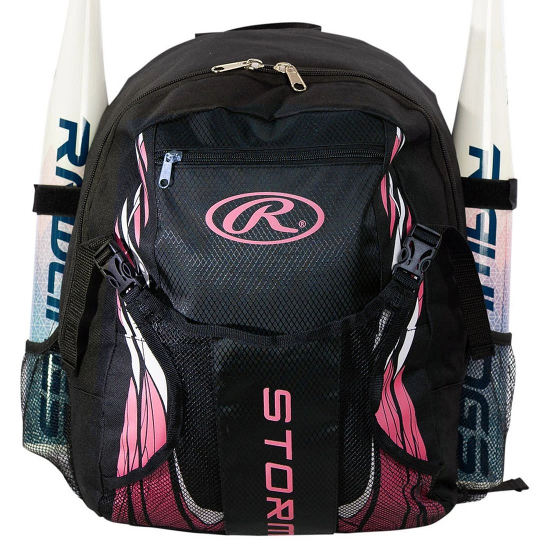 RAWLINGS Storm Girls Youth Softball Bat Bag (Black/Pink)