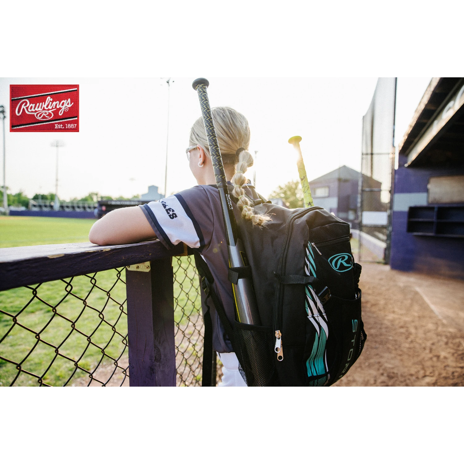 RAWLINGS Storm Girls Youth Softball Bat Bag (Black/Pink) - Image 6