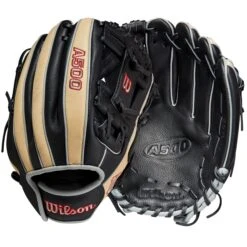 Wilson A500 H Web 11.5" Youth Baseball Glove Right Hand Throw (Black/Blonde/Red)