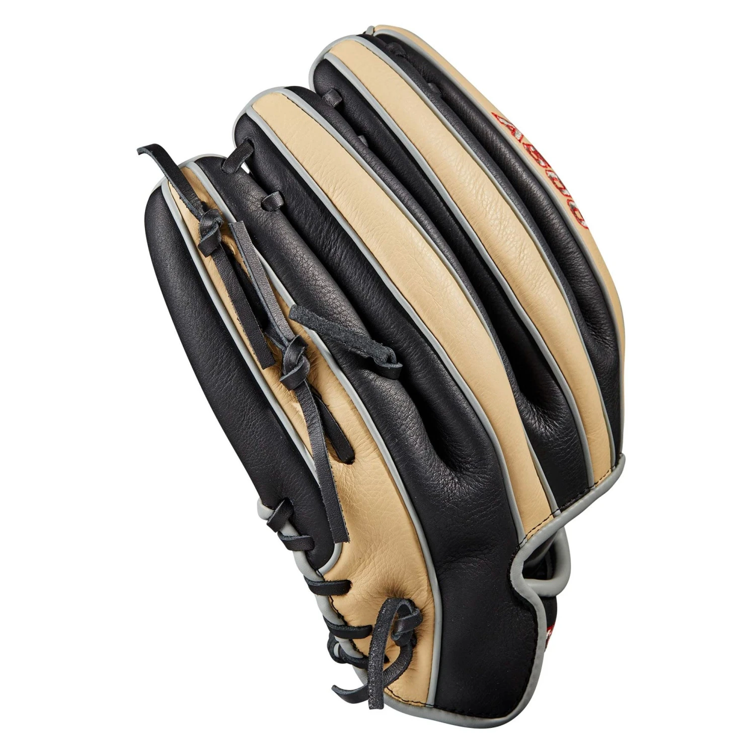 Wilson A500 H Web 11.5" Youth Baseball Glove Right Hand Throw (Black/Blonde/Red) - Image 5