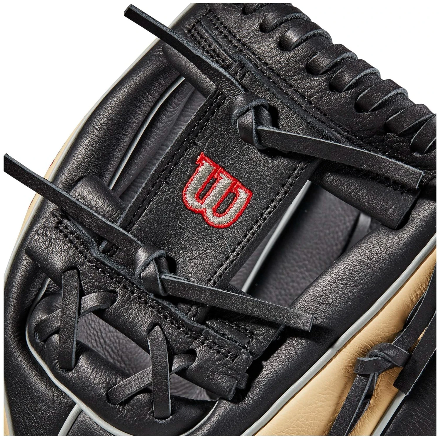 Wilson A500 H Web 11.5" Youth Baseball Glove Right Hand Throw (Black/Blonde/Red) - Image 6