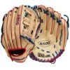 Wilson A500 H Web 12" Youth Baseball Glove Right Hand Throw (Blonde/Red/Royal)