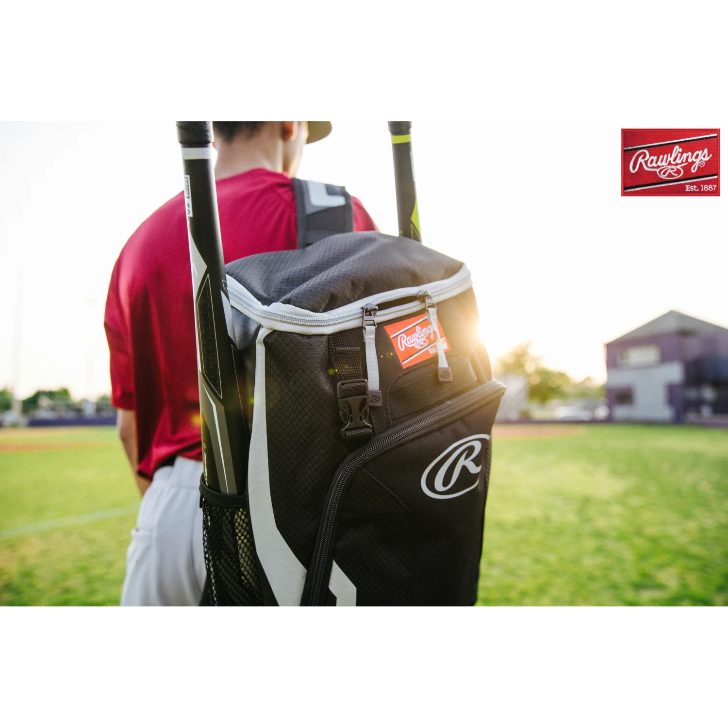 Rawlings R500 Baseball Batting Bat Pack Bag (Navy) - Image 10