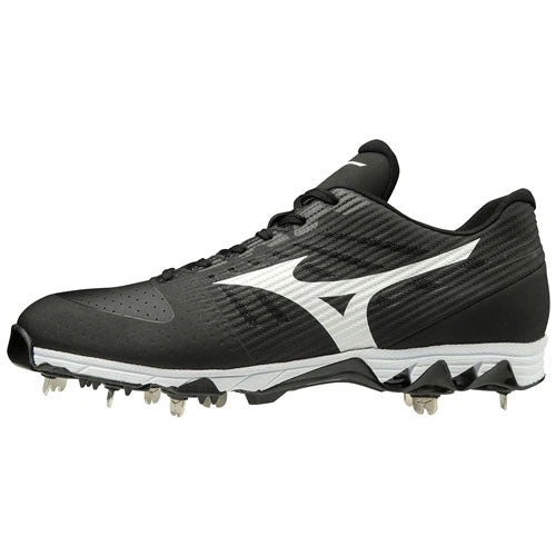 Mizuno 9-Spike Ambition Mid Men's Metal Baseball Cleats (Black/White)