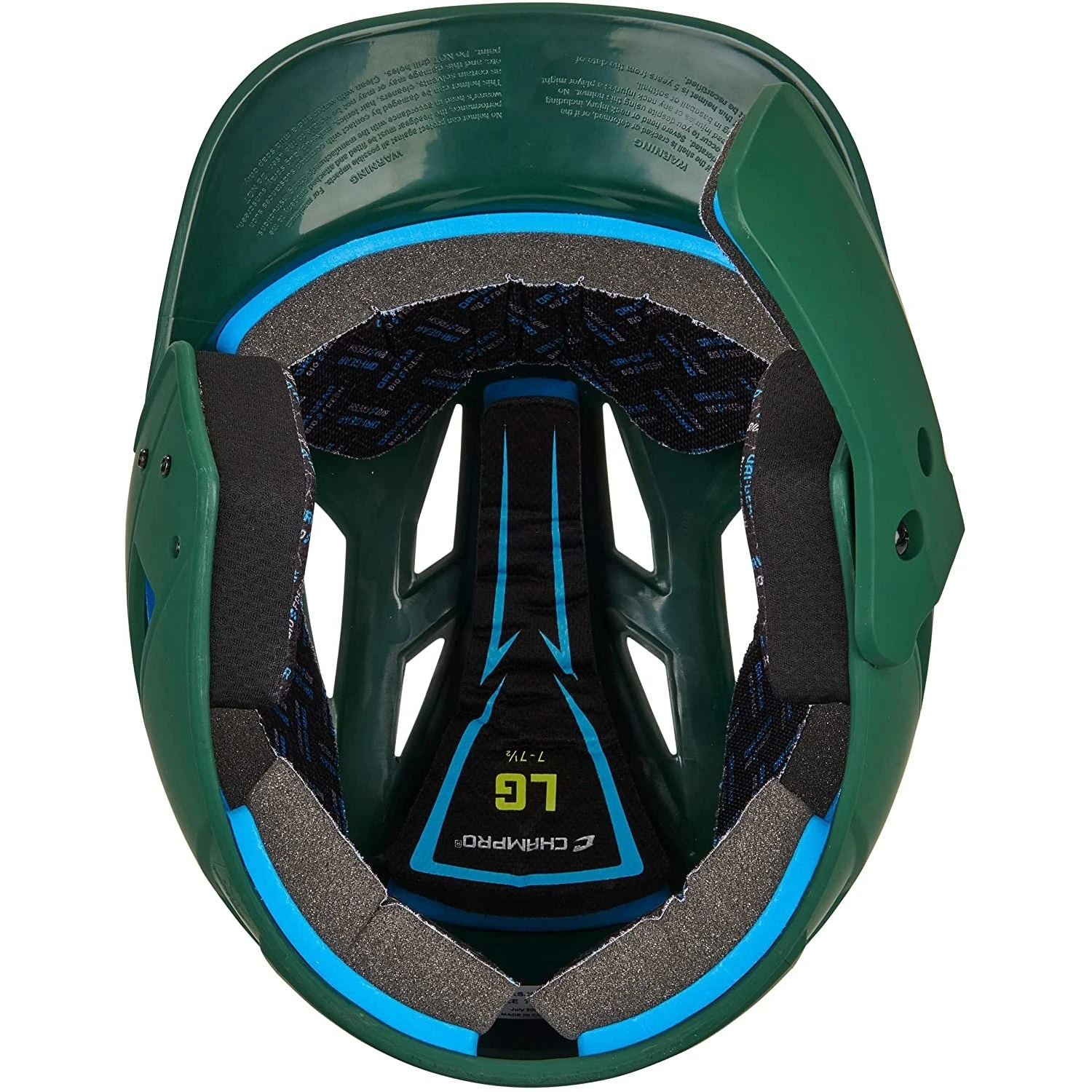 Champro HX Gamer Plus Baseball Batting Helmet Universal Jaw Guard Forest (Green) - Image 7