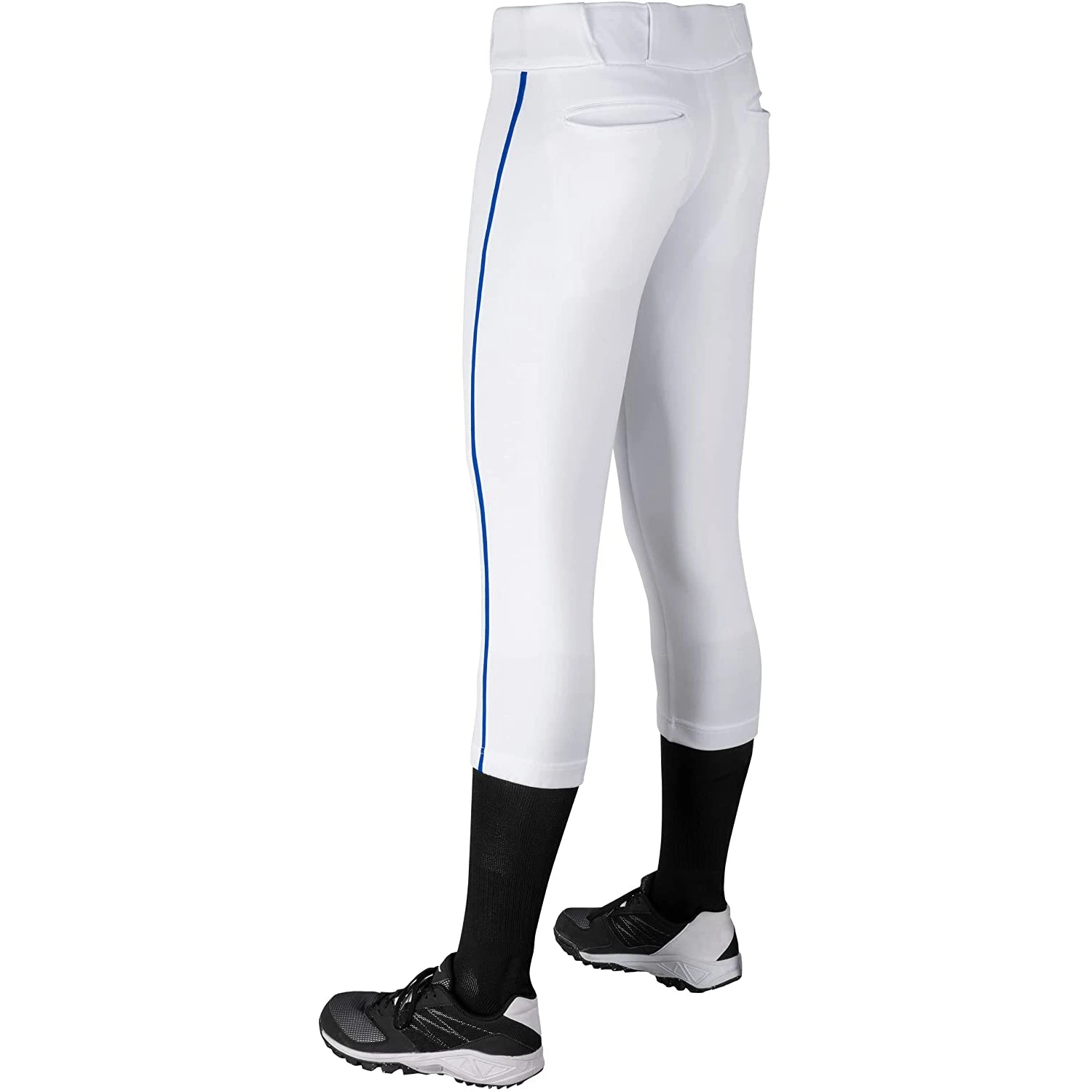 Champro Tournament Traditional Low Rise Womens Fastpitch Pants W/ Braid (White/Royal) - Image 3