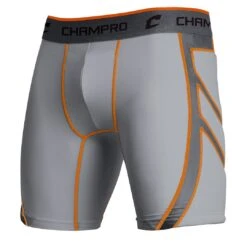 Champro Wind-Up Youth Boy's Baseball Compression Sliding Shorts (Gray)